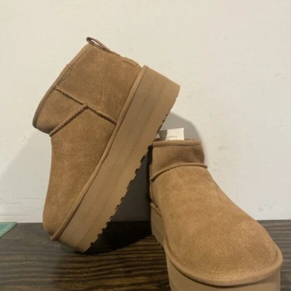 UGG Platform Ultra Mini Classic Chestnut Tan Boots Size 9 - BRAND NEW - Picture 5 of 7